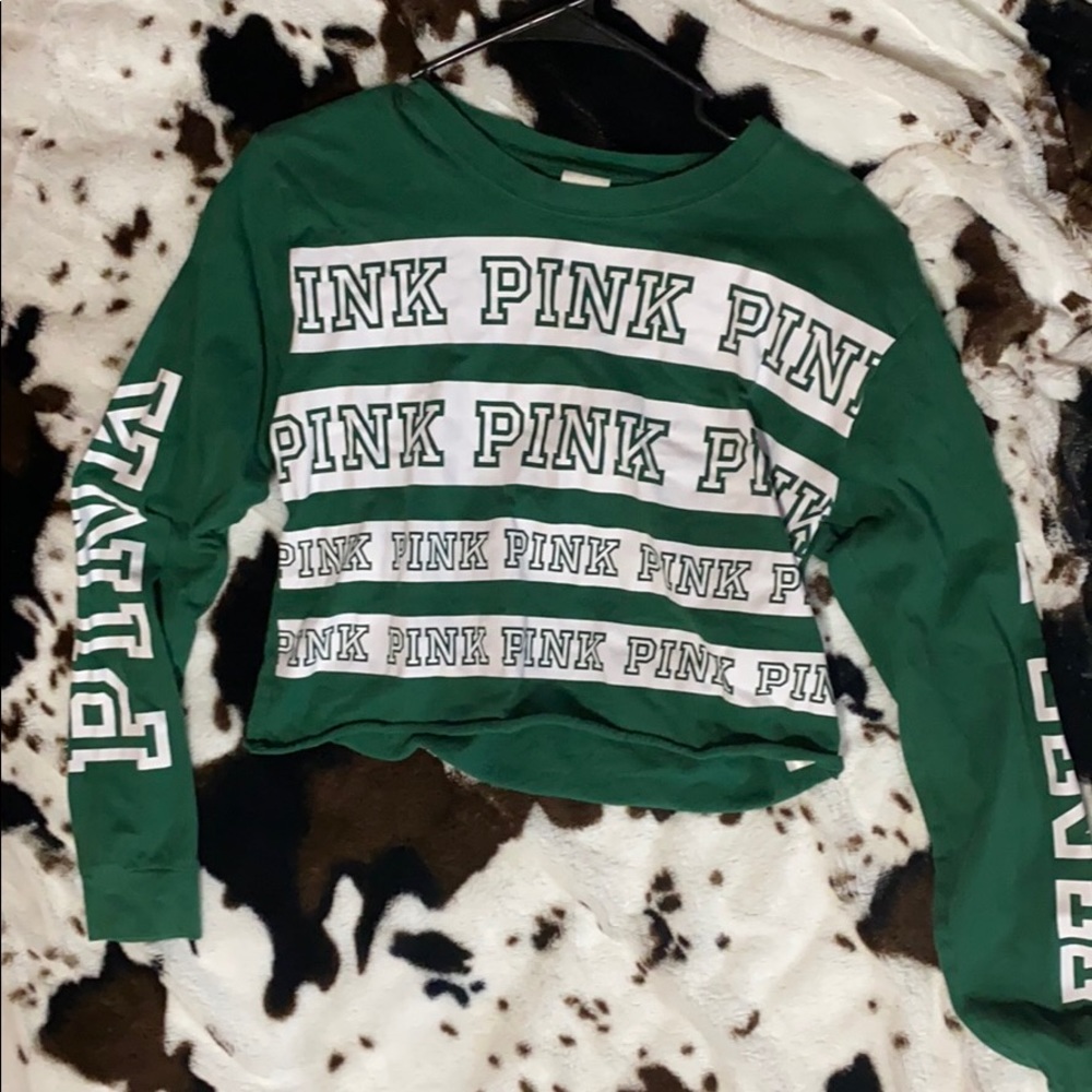 pink long sleeve crop top